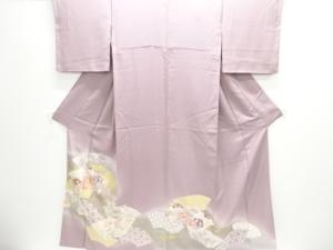 地紙に草花模様刺繍一つ紋色留袖(高島屋)
